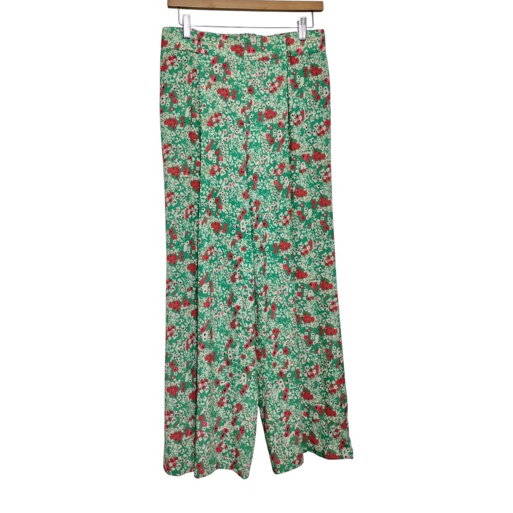 Adolfo Dominguez Womens 40/8 Wide Leg‎ Ditsy Floral Palazzo Pants Fairy Forest